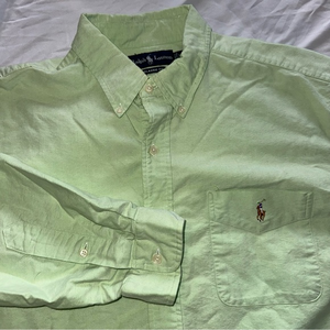 Ralph Lauren Classic Fit‎ Long Sleeve Button Mens Shirt Size XL Green